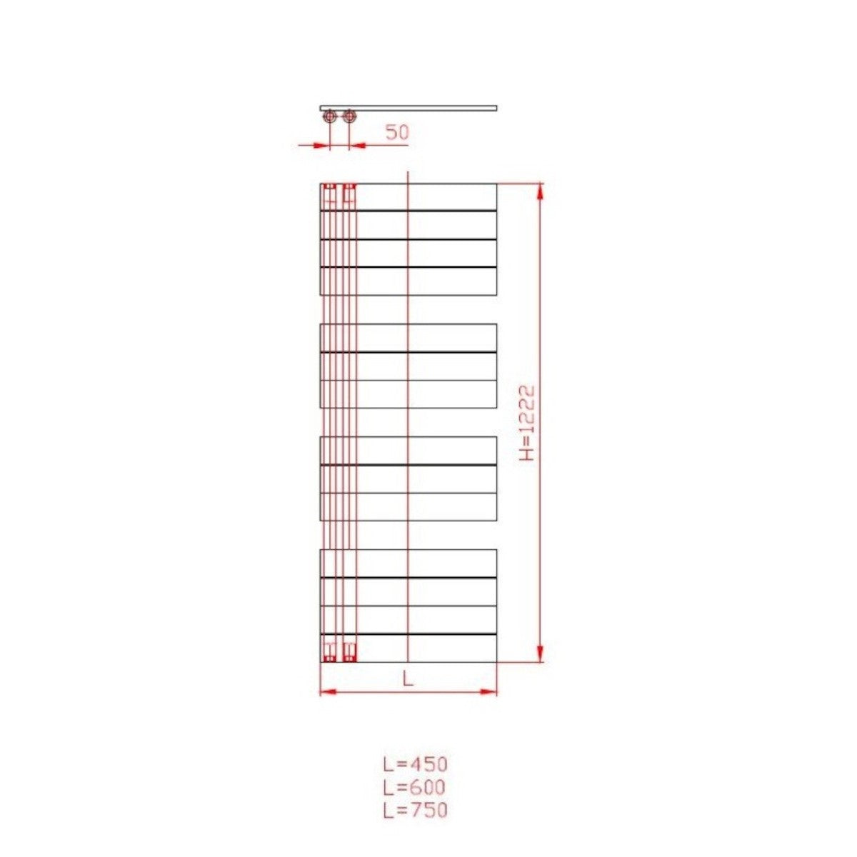 SIKODHR6001300 Anima Oliver 60 cm x 122 cm kopalniški radiator univerzalni