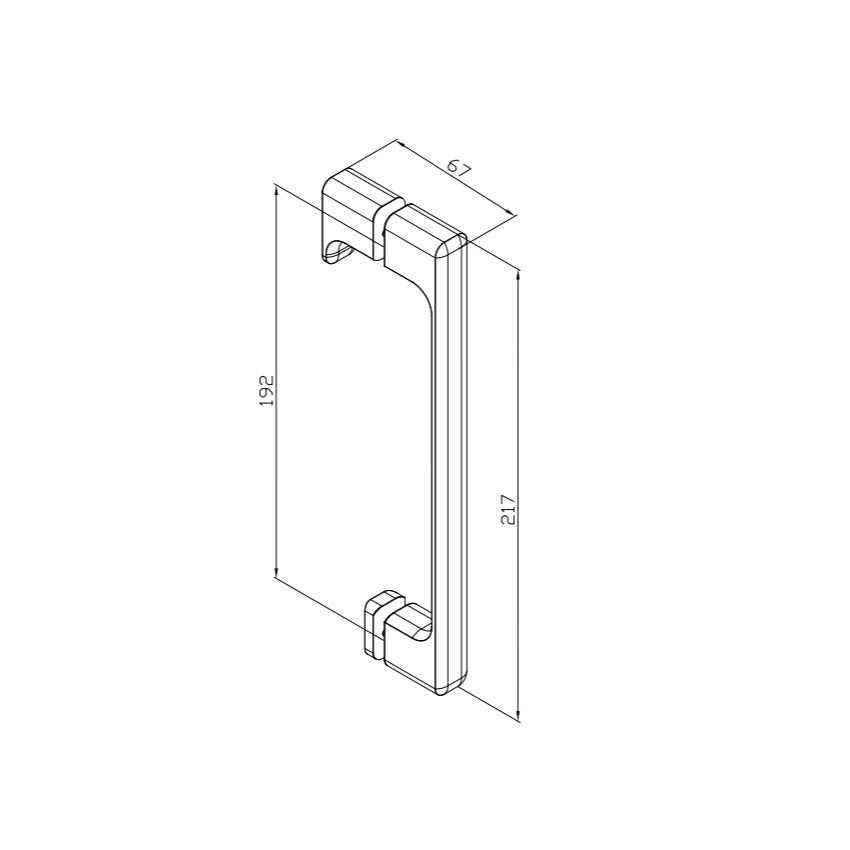 SIKOMADLO1 SAT TEX ročaj za tuš kabino