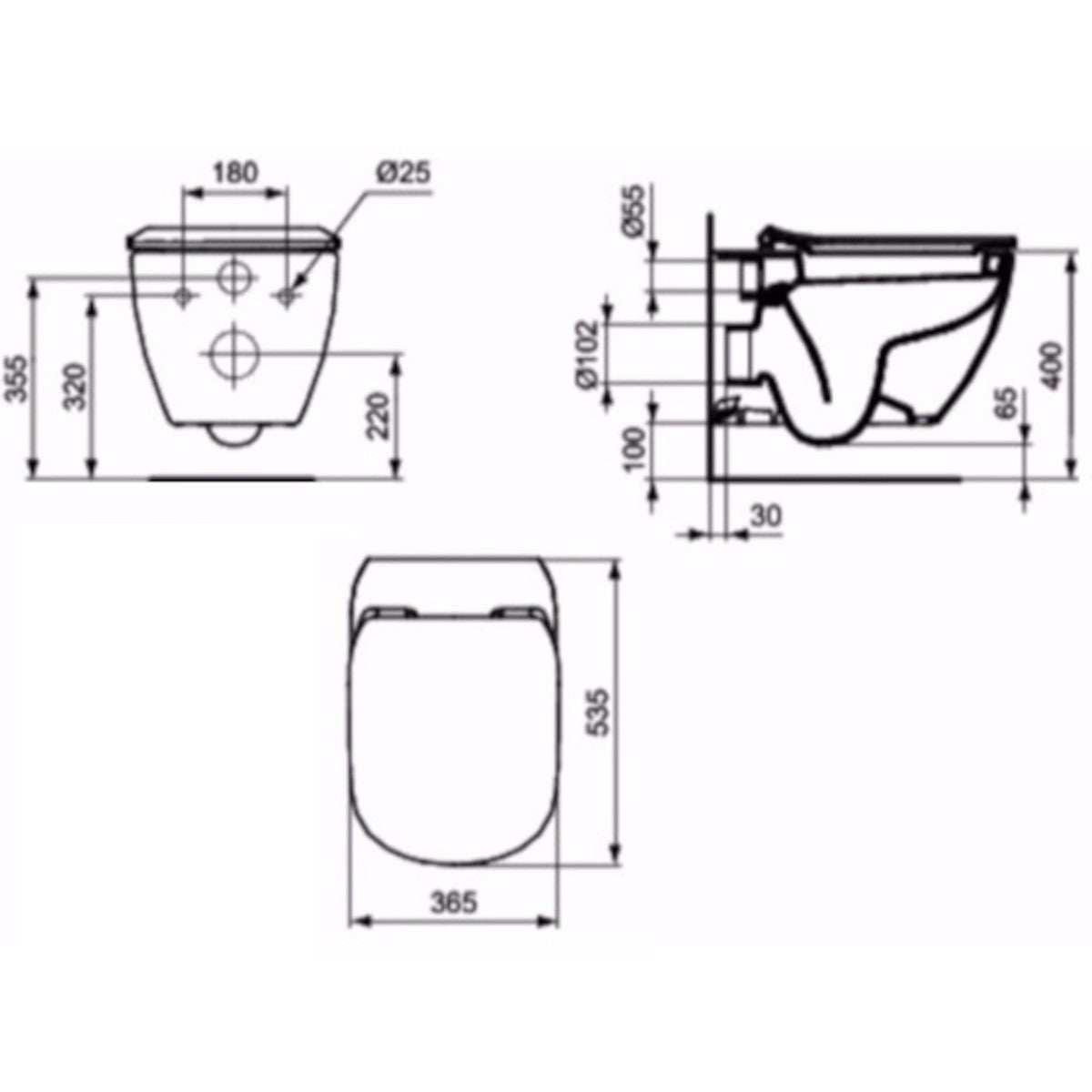 SIKOSIST3503 Ideal Standard Testra viseča brezrobna WC školjka z WC desko s počasnim zapiranjem