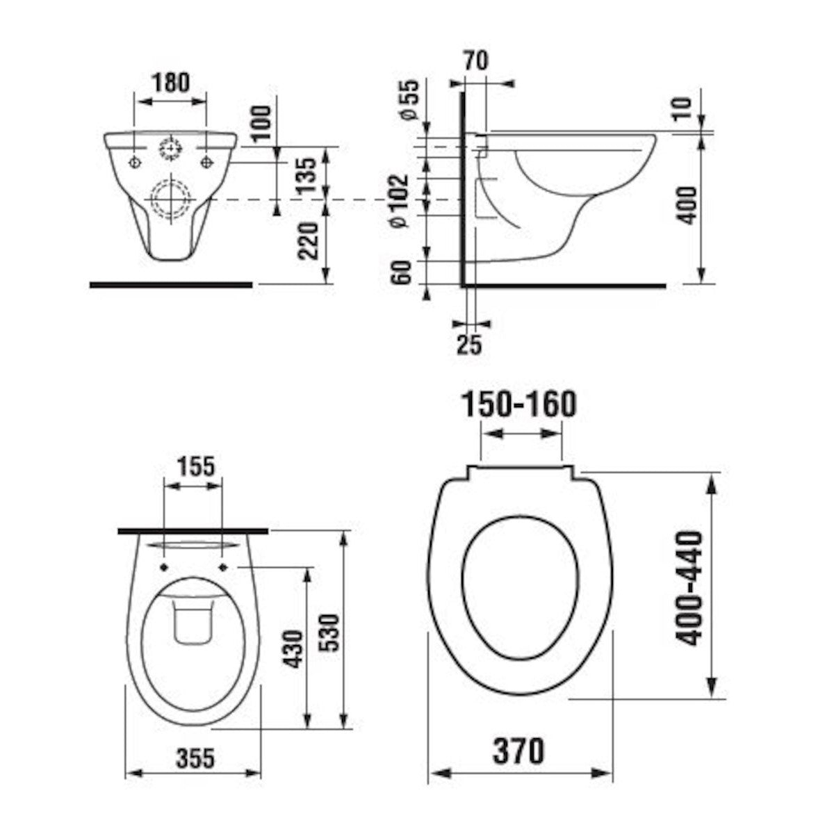 SIKOSJDI21377 Jika Dino viseča brezrobna WC školjka z WC desko