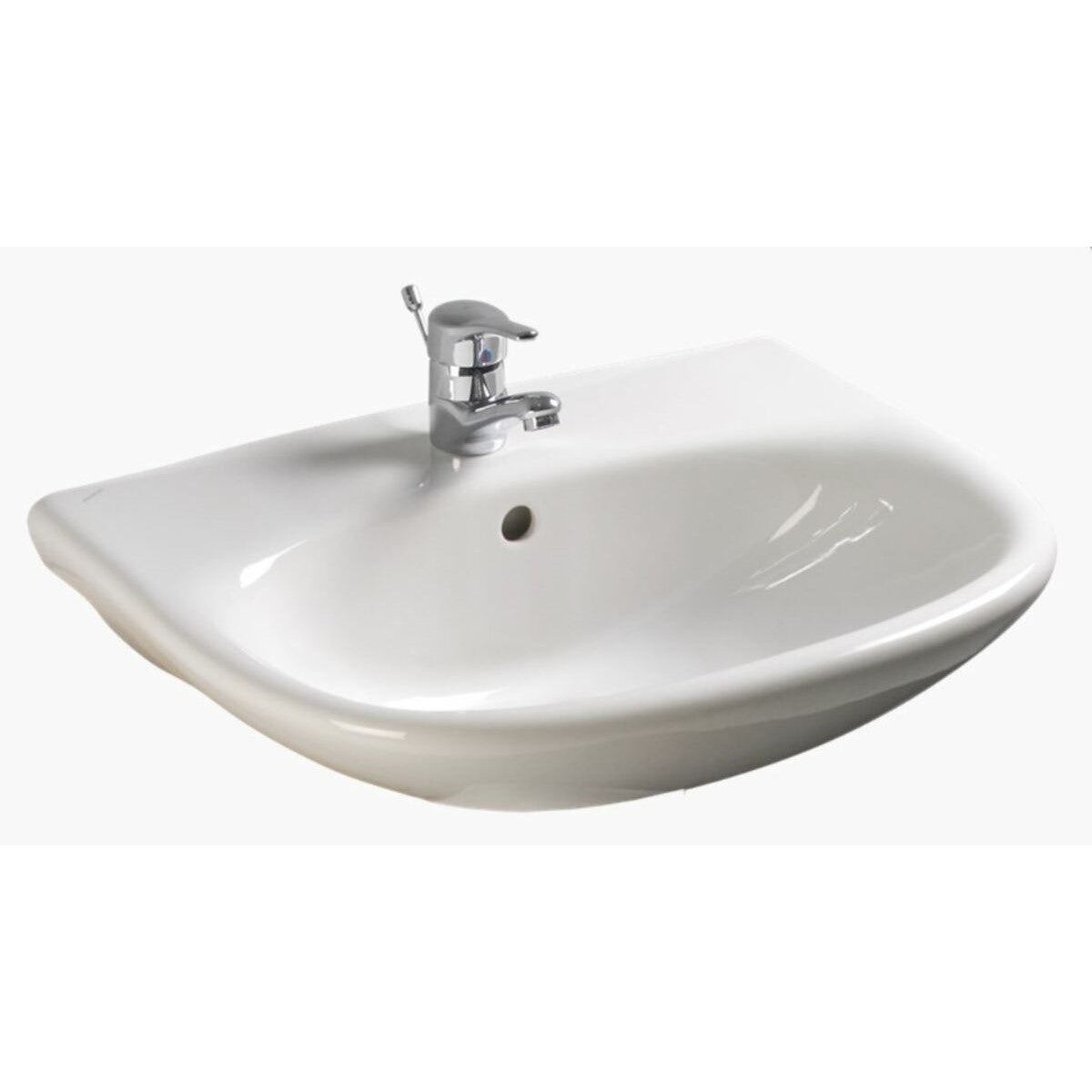 SIKOSJNE10392 Fayans Neo 60 x 47 cm stenski keramični umivalnik z odprtino za armaturo