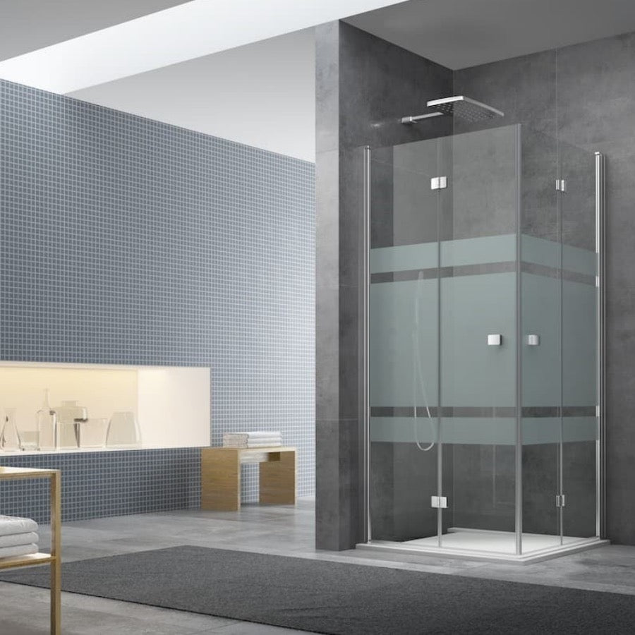 SATBKSK8080S SAT SK 80 x 80 kompletna kvadratna tuš kabina z zložljivimi vrati