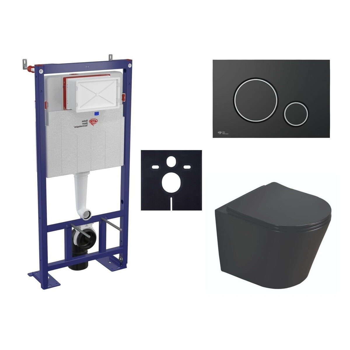 SIKOSSINB78 SAT Infinitio črna WC školjka s kompletom