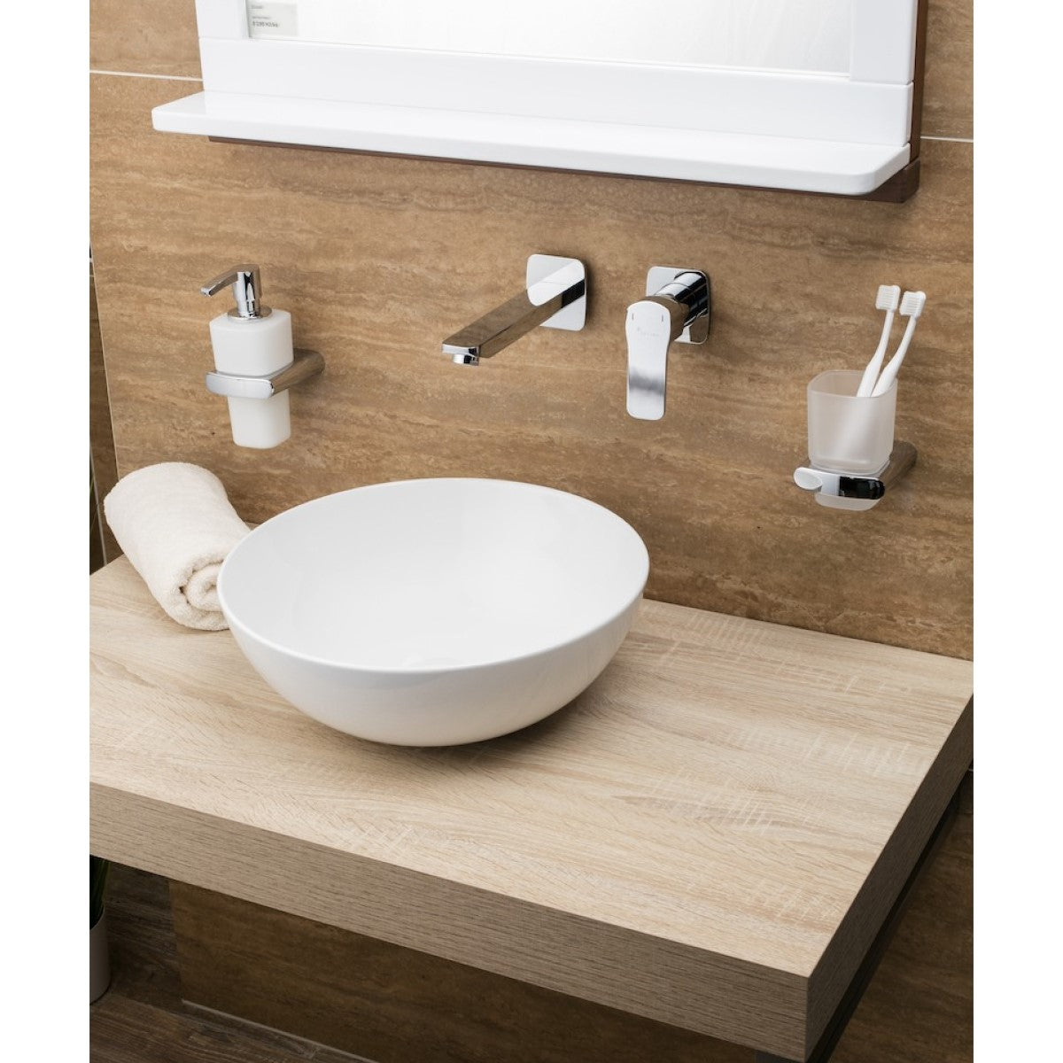 SLM3838 Triomini Slim 38 x 38 cm okrogli nadpultni umivalnik