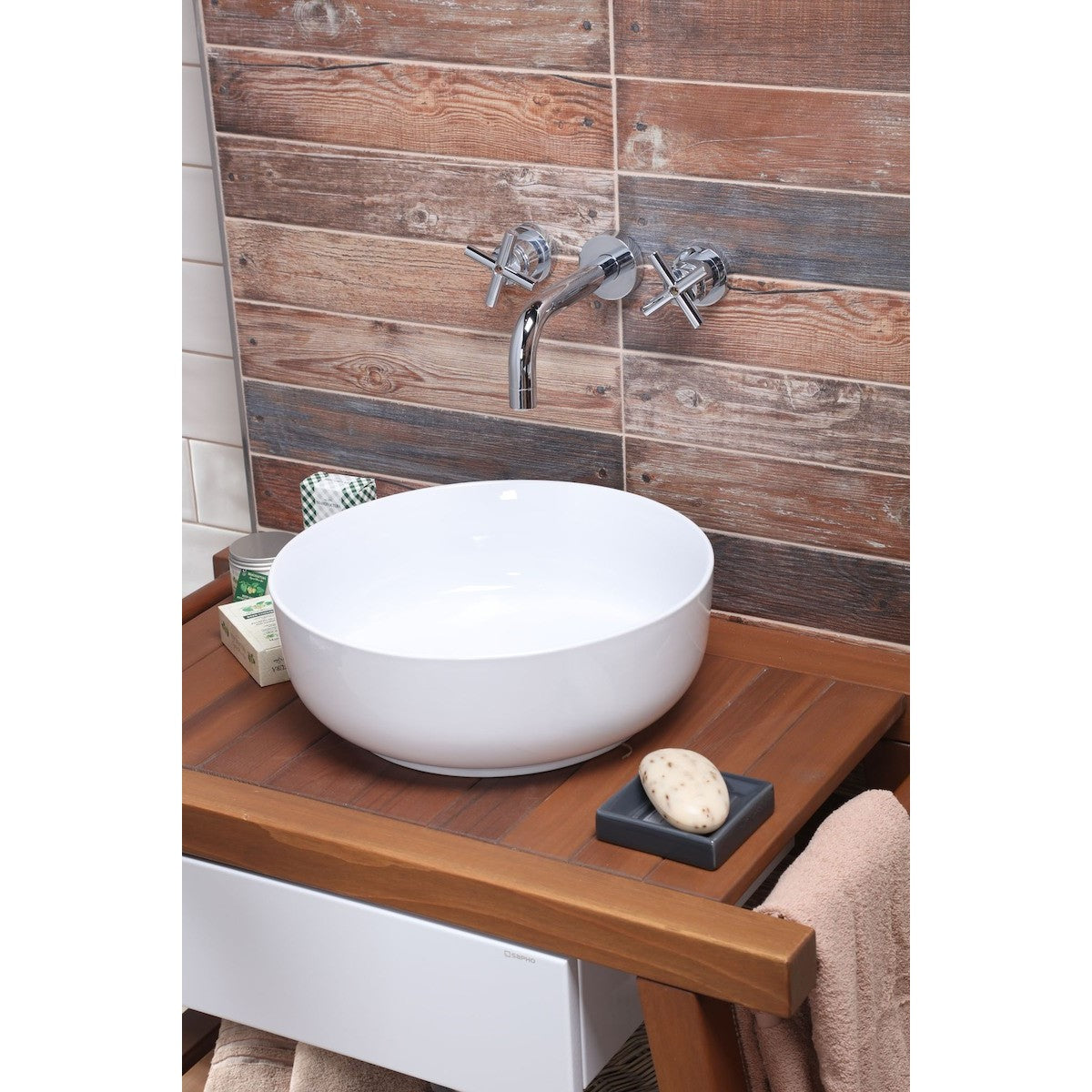 SLM3939 Triomini Slim 39 x 39 cm okrogli nadpultni umivalnik