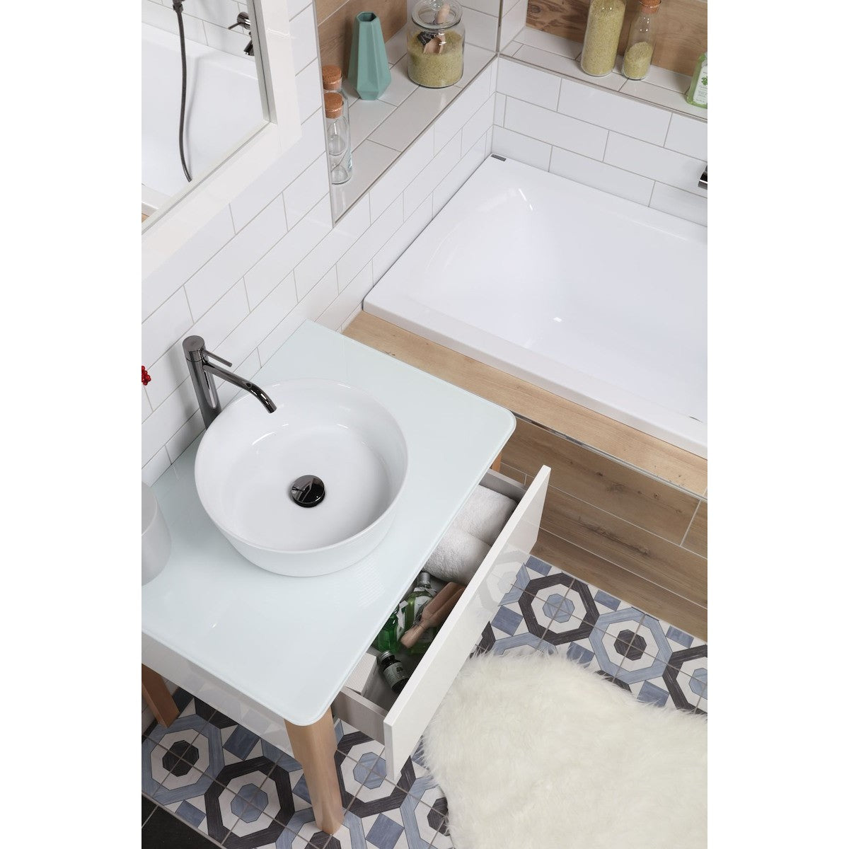SLM4040 Triomini Slim 40 x 40 cm okrogli nadpultni umivalnik