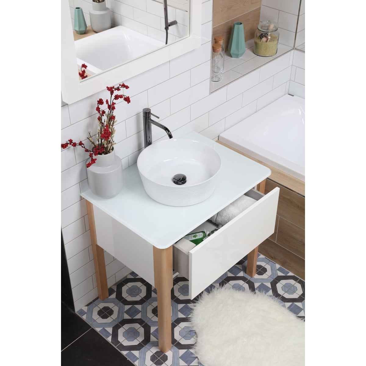 SLM4040 Triomini Slim 40 x 40 cm okrogli nadpultni umivalnik