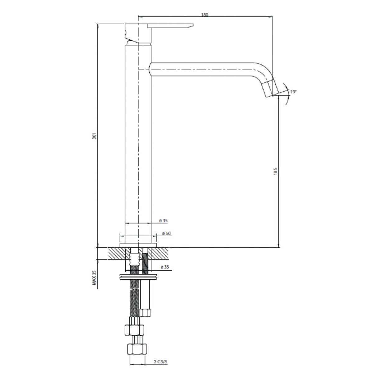 SO085 Optima Sofie visoka armatura za umivalnik