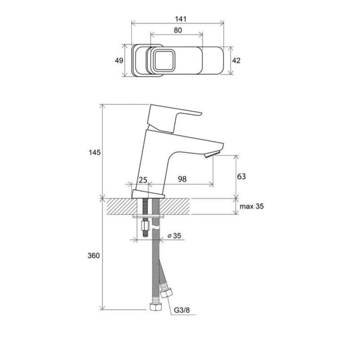 X070064 Ravak 10° armatura za umivalnik