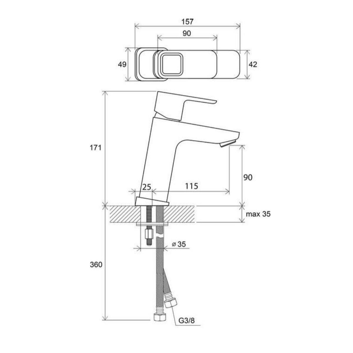X070062 Ravak 10° armatura za umivalnik