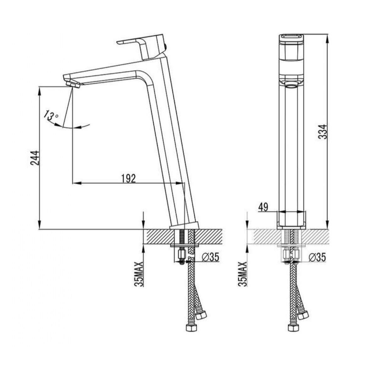 X070091 Ravak 10° visoka armatura za umivalnik