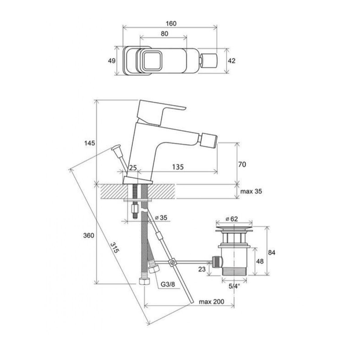 X070067 Ravak 10° armatura za bide