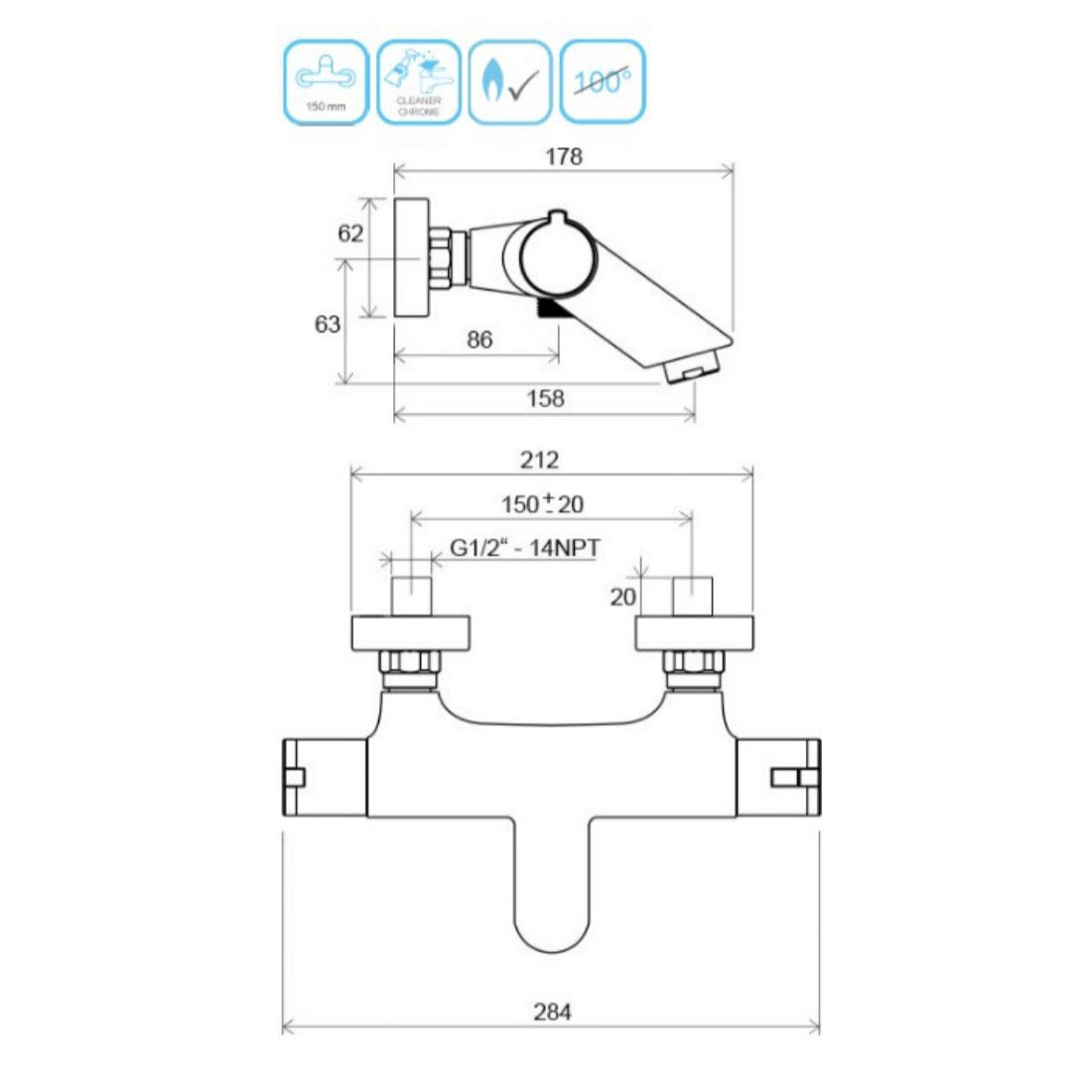 X070047 Ravak Termo termostatska armatura za kad