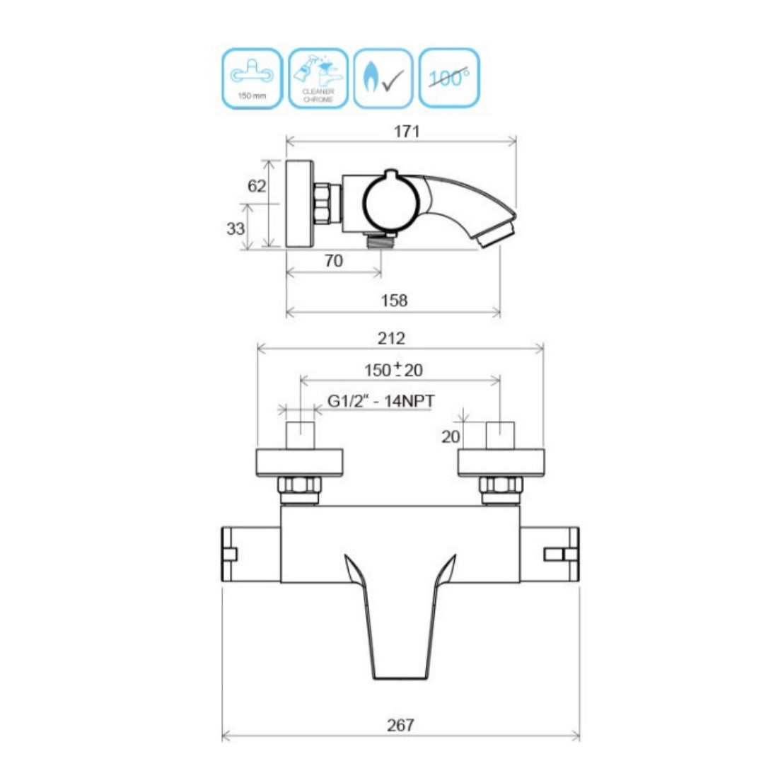 X070046 Ravak Termo termostatska armatura za kad