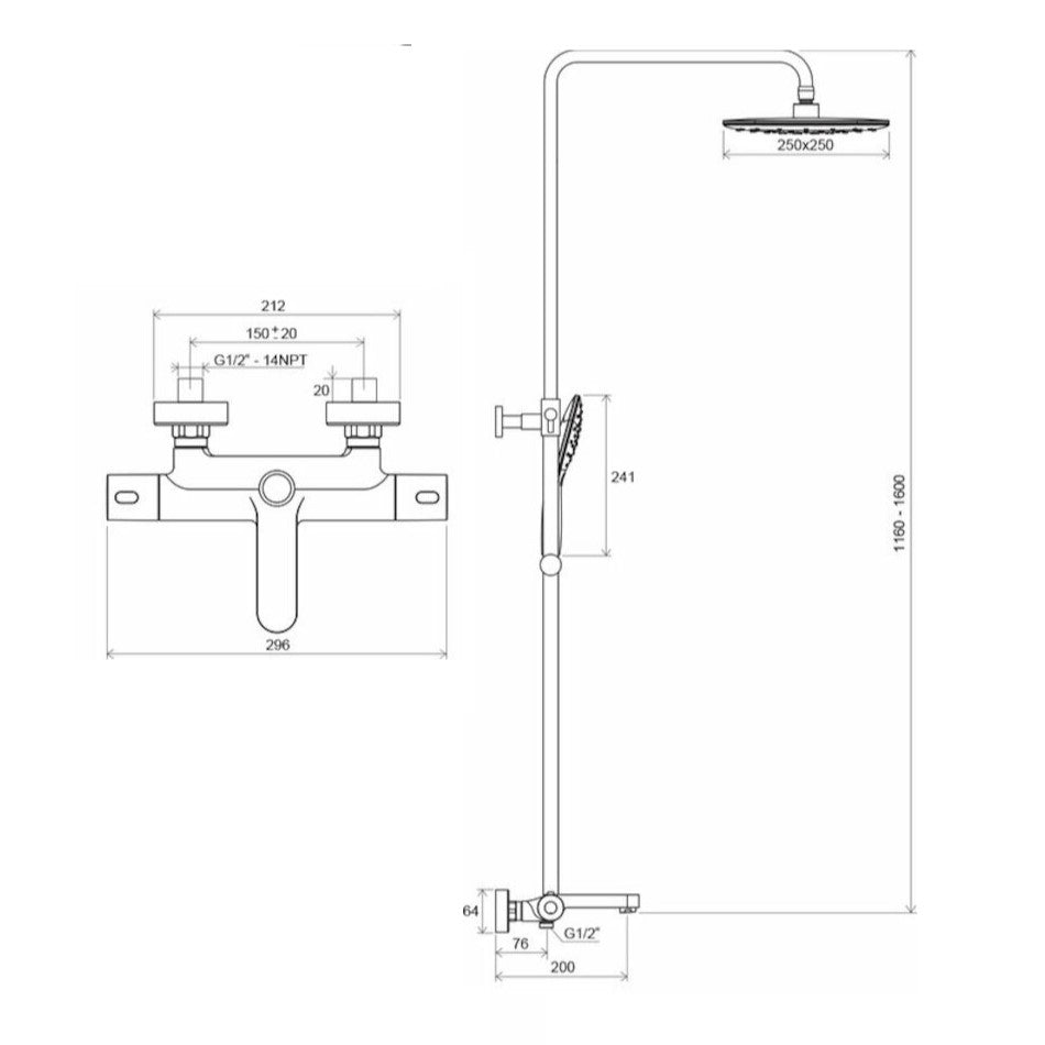 X070098 Ravak Termo termostatska armatura za kad s tuš setom