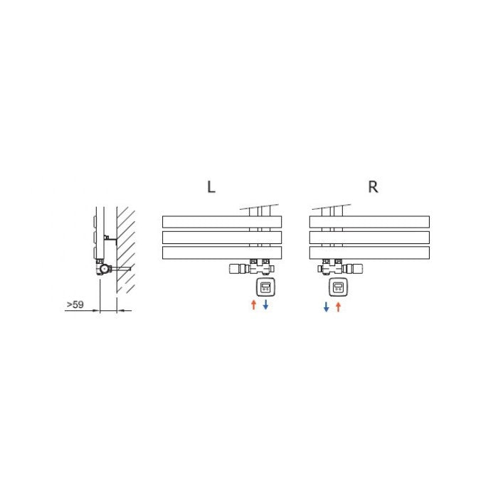 O39BWCL137 / O39BWCR137 ISAN termostatski ventil H kotni Beli