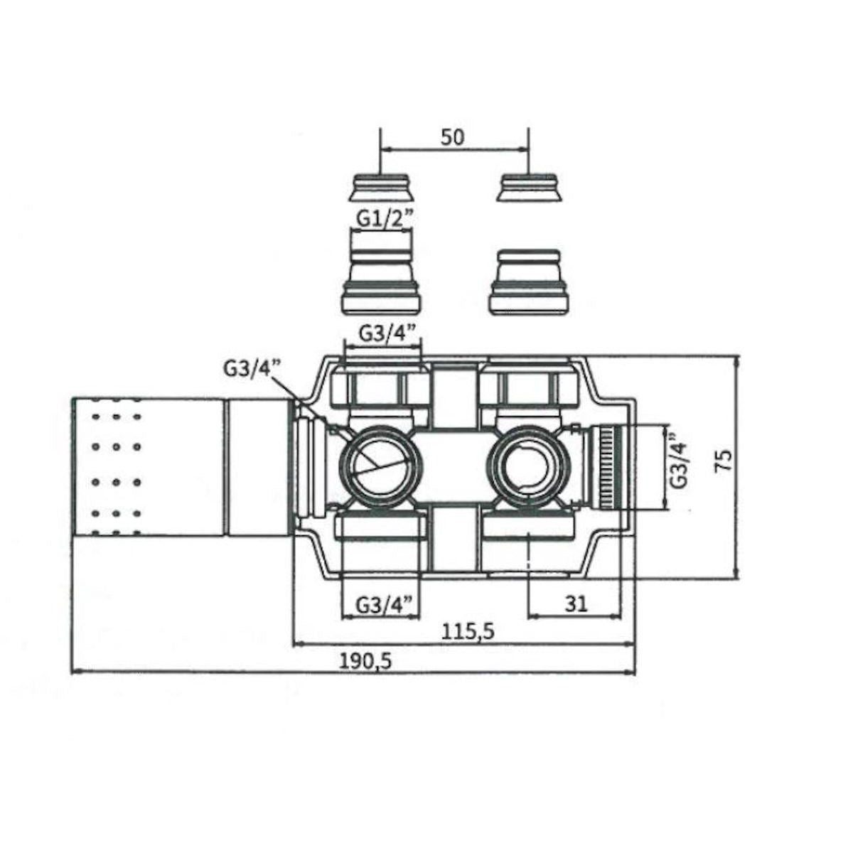 TERMSADAUNI34CR ISAN univerzalni termostatski ventil za radiator