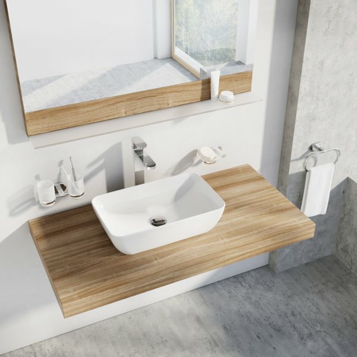 UNISLIMR500 Ravak Uni 50 x 31 cm pravokotni nadpultni keramični umivalnik