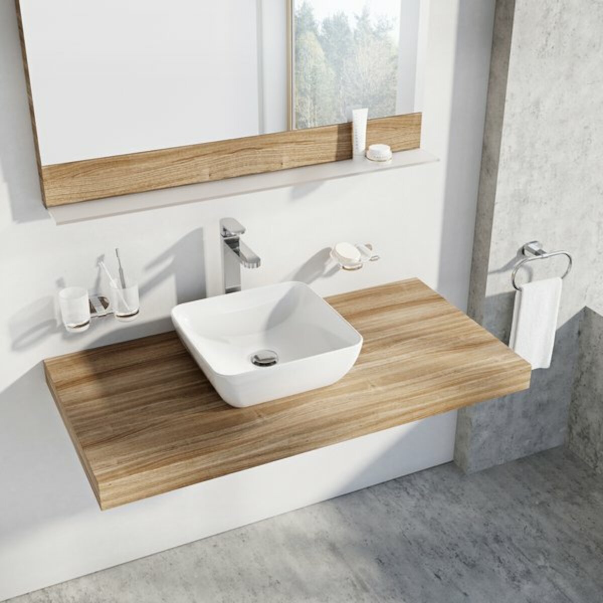 UNISLIMS380 Ravak Uni 38 x 38 cm kvadratni nadpultni umivalnik