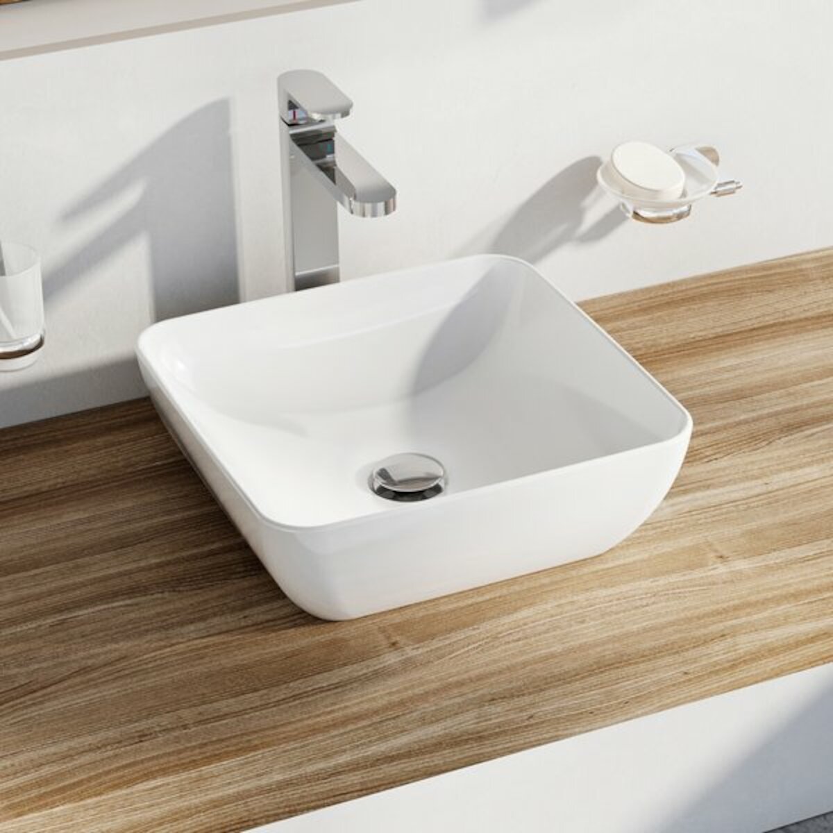 UNISLIMS380 Ravak Uni 38 x 38 cm kvadratni nadpultni umivalnik