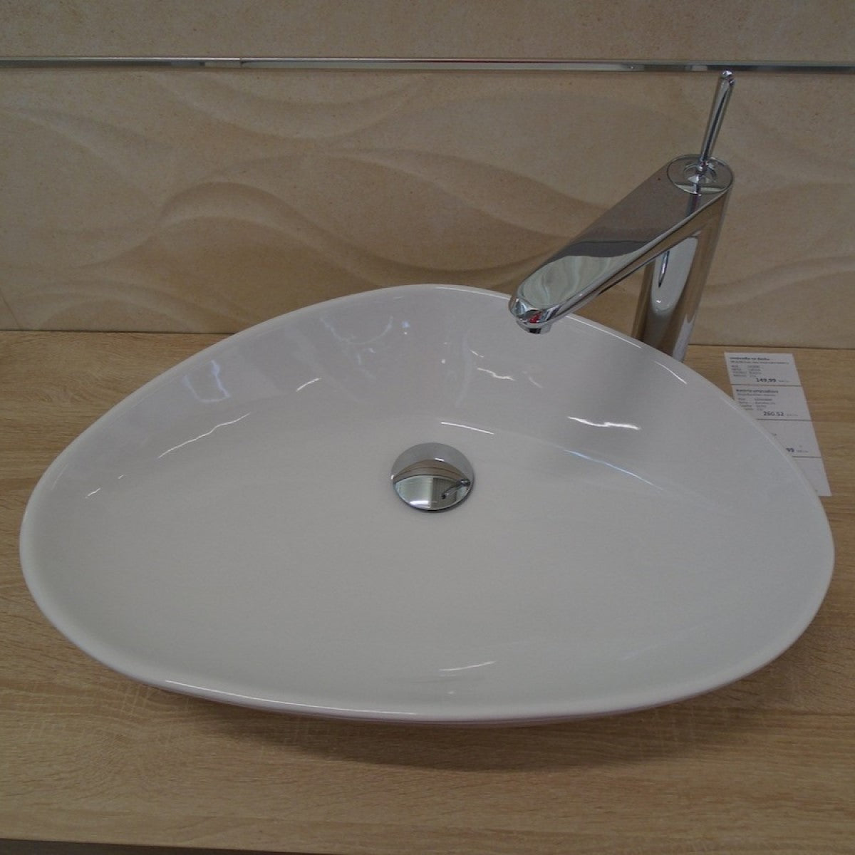 VA5838 Glacera Vallone 58 x 38 cm ovalni nadpultni umivalnik