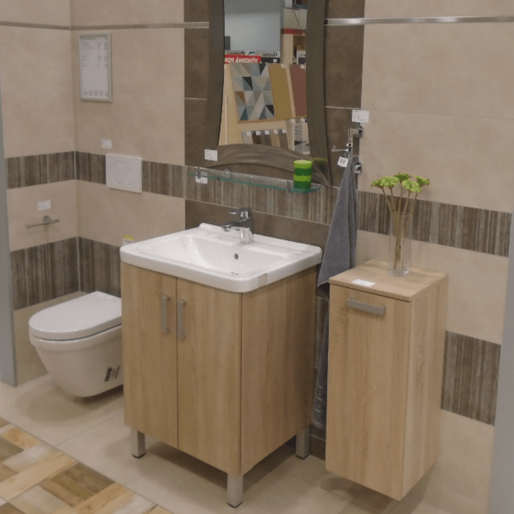 VARIO65DBDB Naturel Vario 65 x 48,5 cm umivalnik z omarico