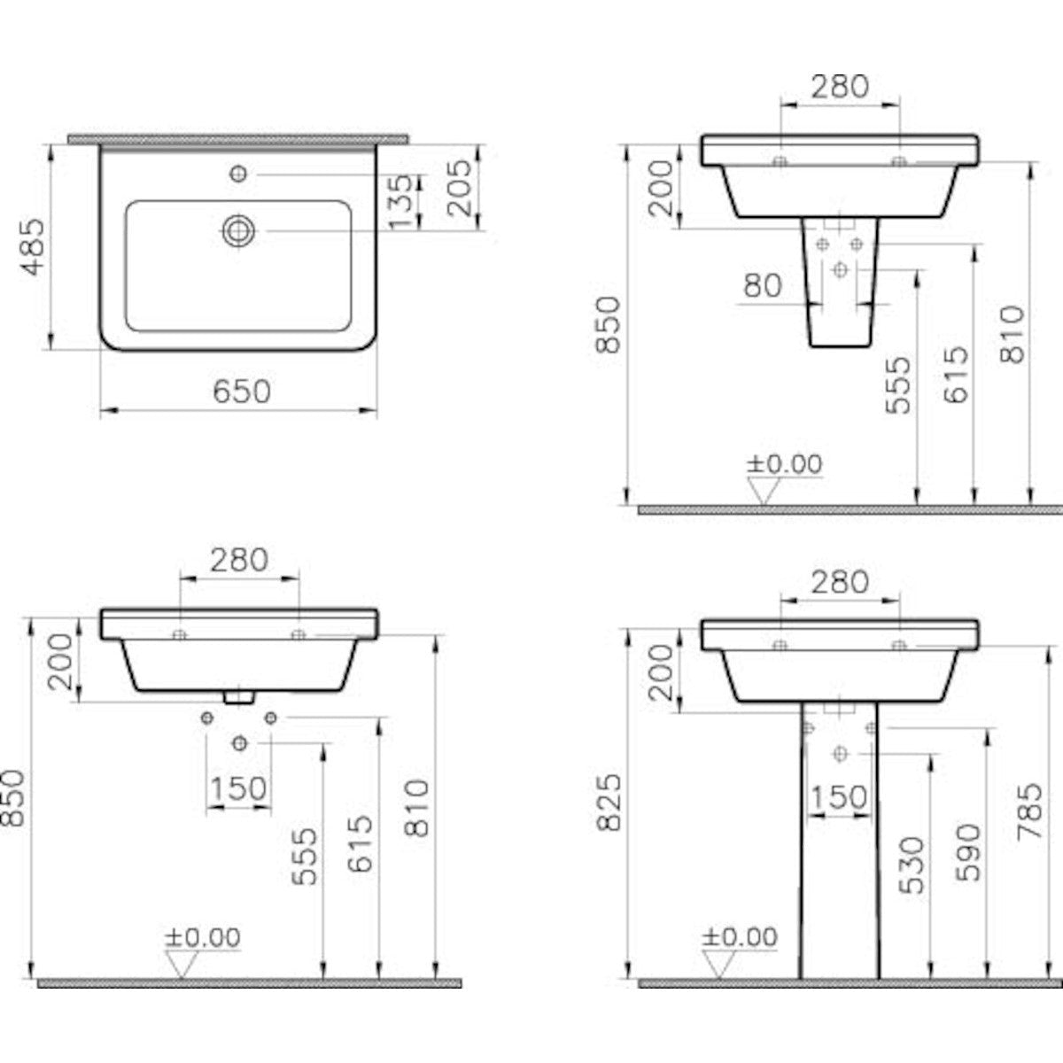 VARIO65DBBL Naturel Vario 65 x 48,5 cm umivalnik z omarico