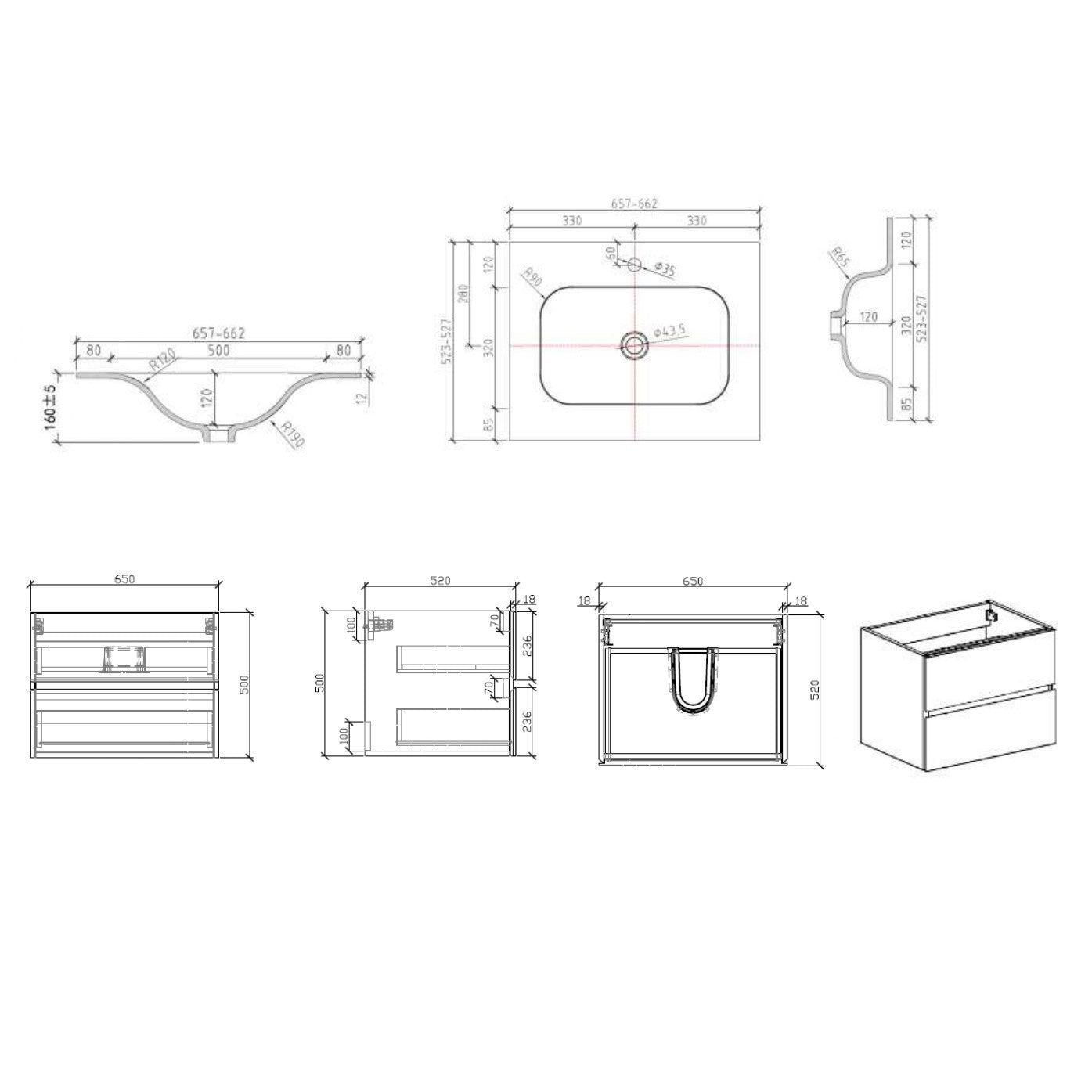 VERONA66BMBM Naturel Verona 66 x 52 cm umivalnik z omarico