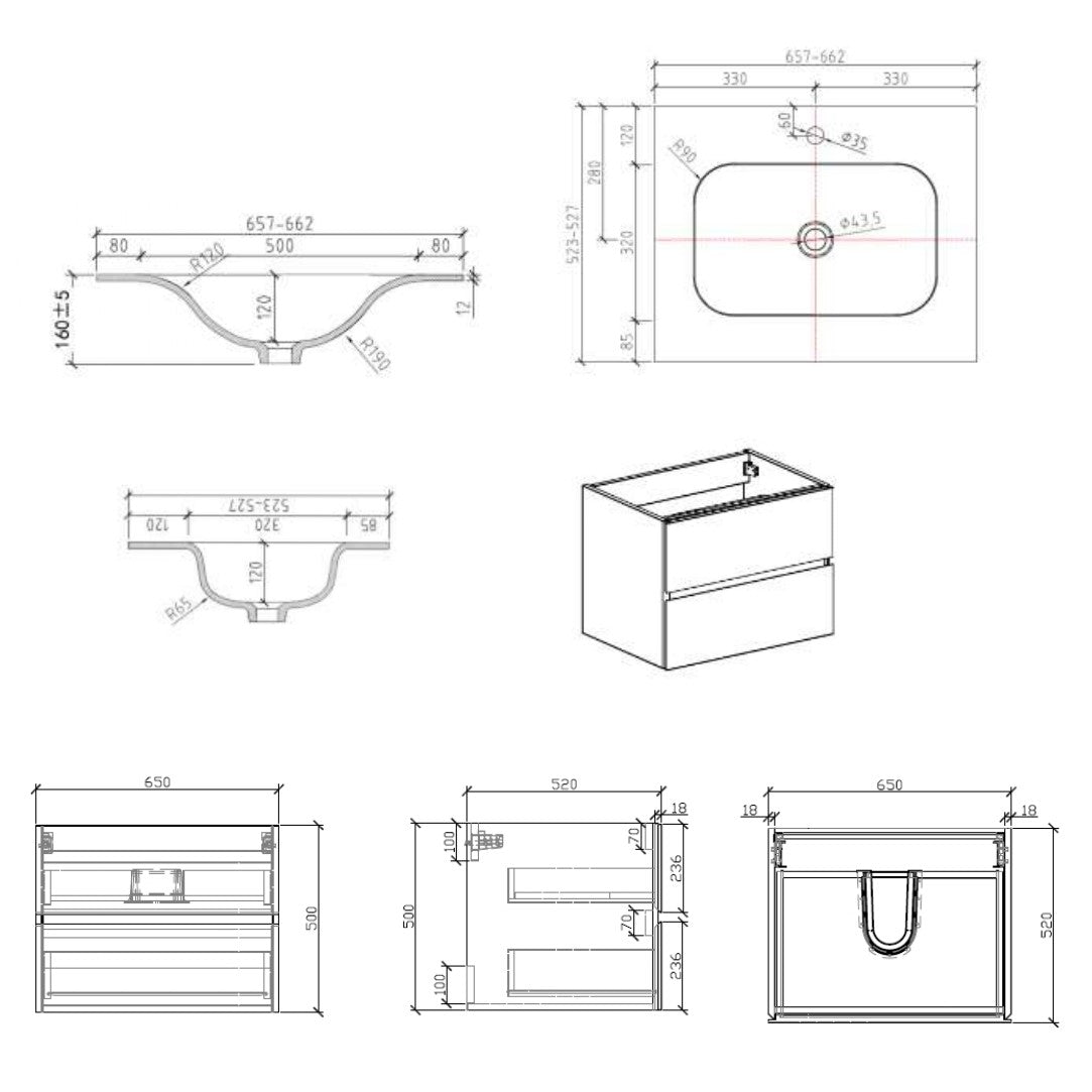 VERONA66BMSD Naturel Verona 66 x 52 cm umivalnik z omarico