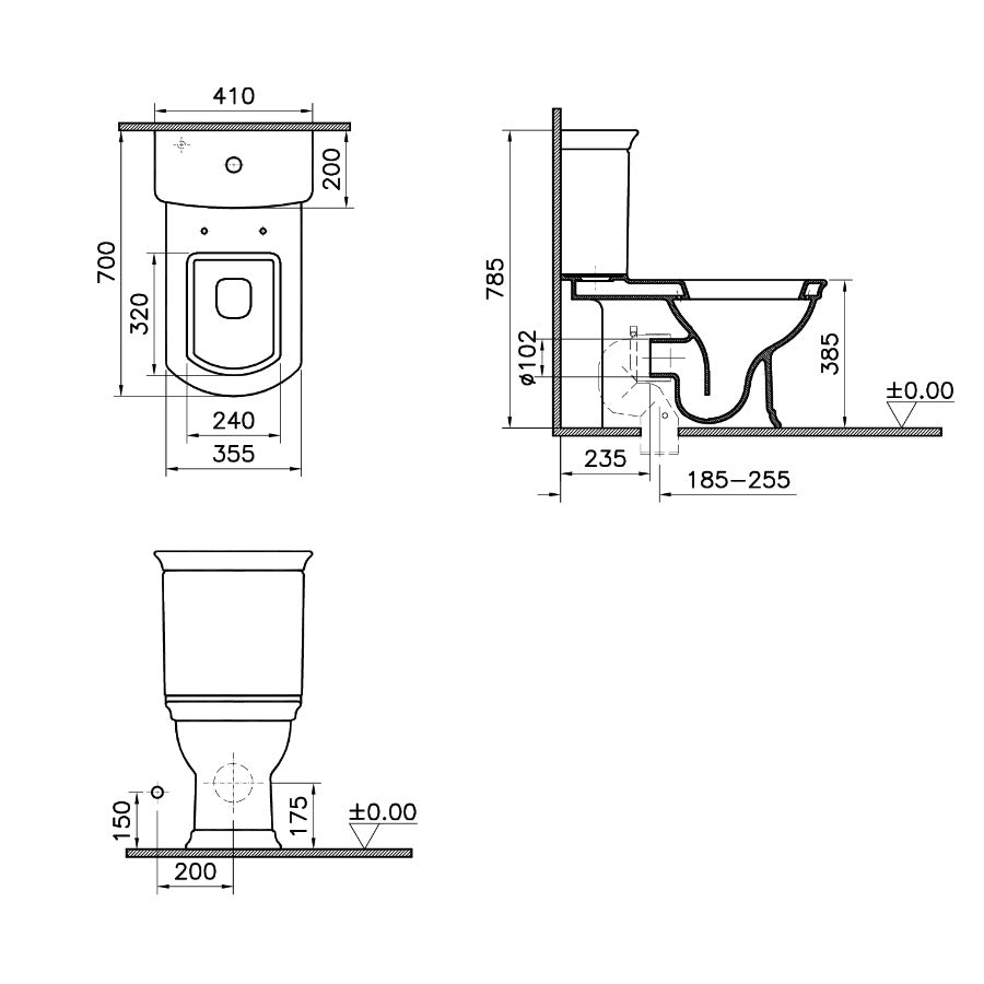 SIKOSVVA4160 Vitra Ricordi talna WC školjka monoblok