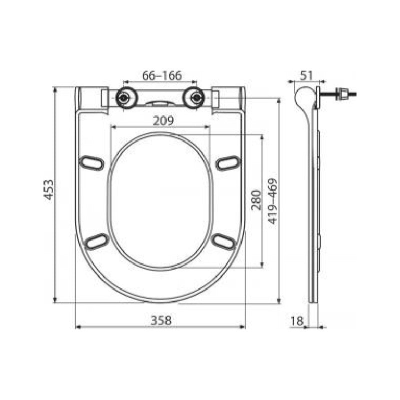 X01550 Ravak Chrome tanka WC deska s počasnim zapiranjem "Soft Close"