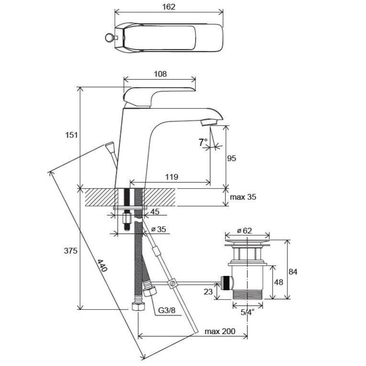 X070117 Ravak Flat armatura za umivalnik