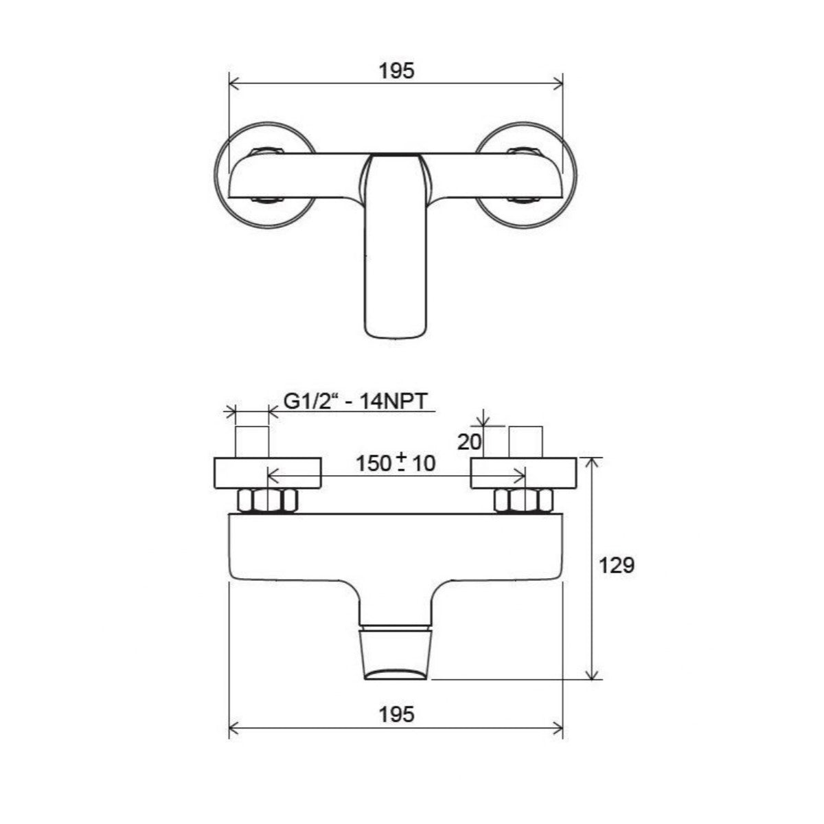 X070121 Ravak Flat stenska armatura za tuš