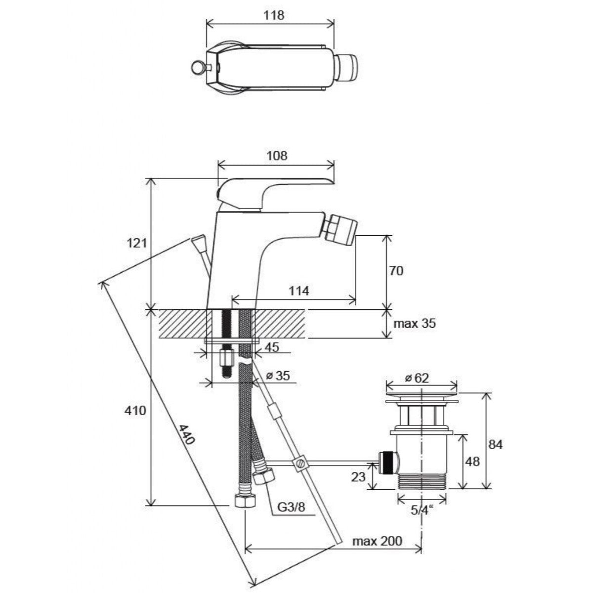 X070122 Ravak Flat armatura za bide