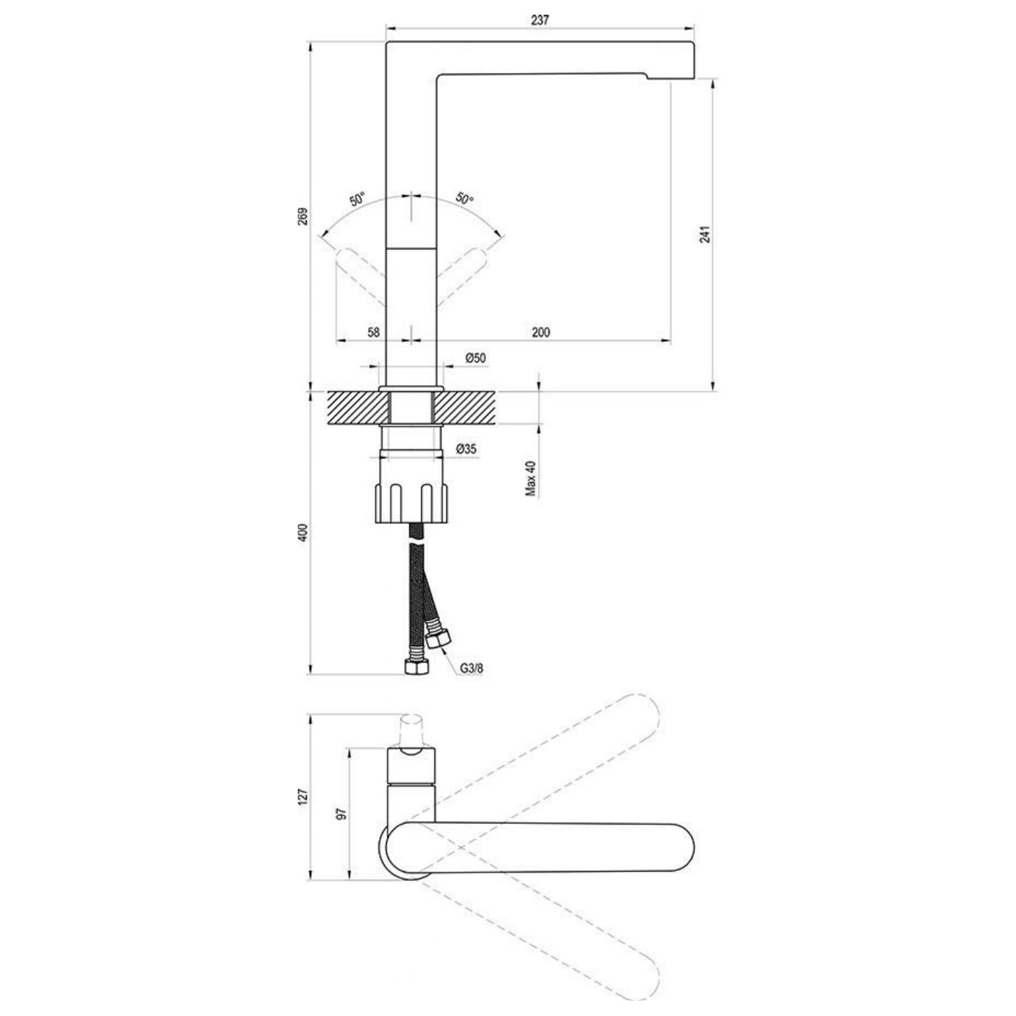 X070143 Ravak Puri visoka armatura za umivalnik