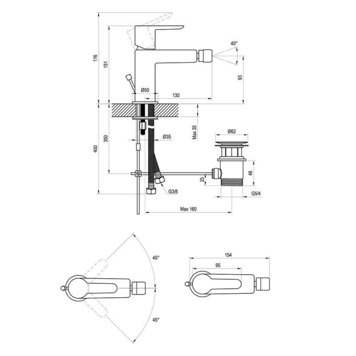 X070144 Ravak Puri armatura za bide