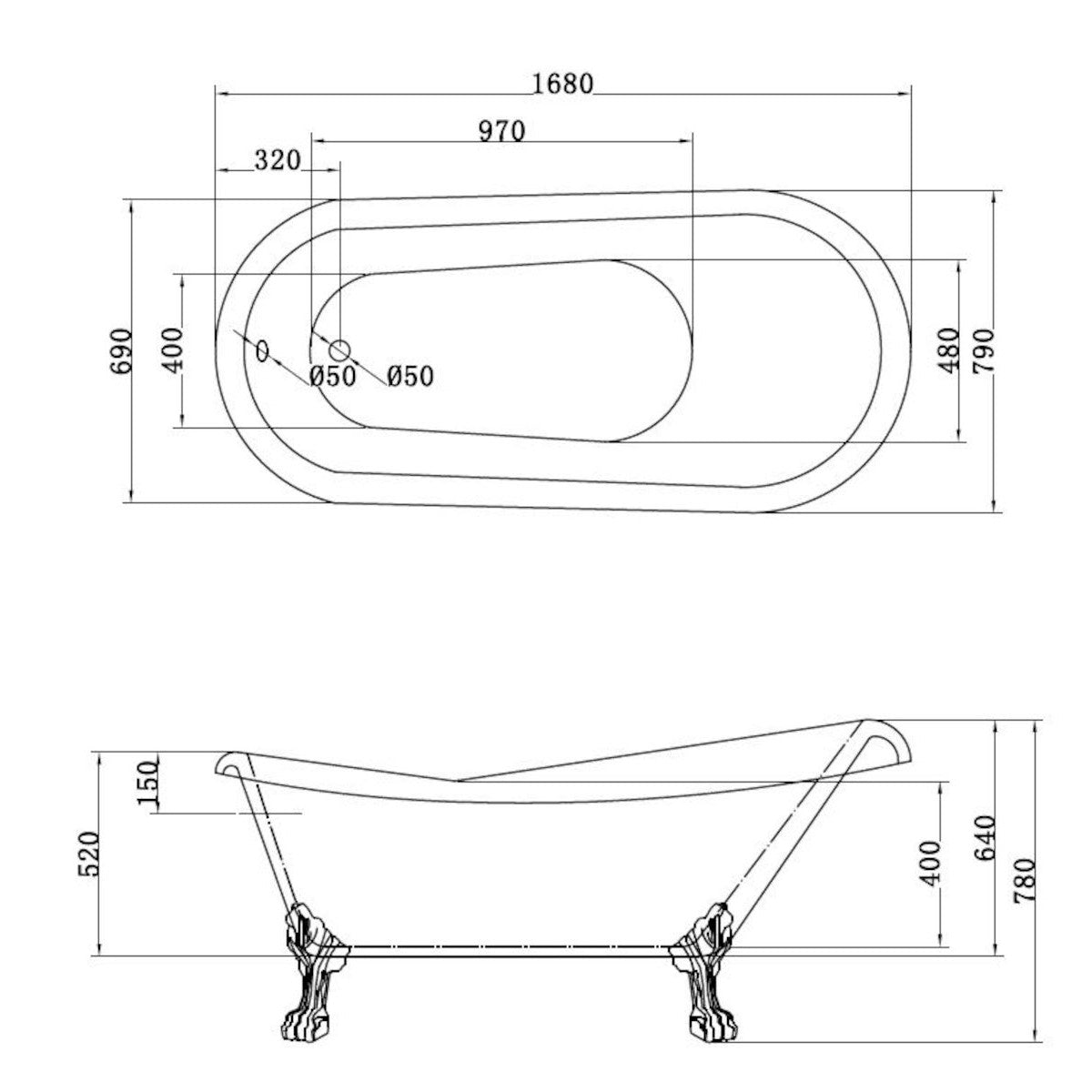 ZE1700 SIKO Ricordi prostostoječa kopalna kad iz akrila