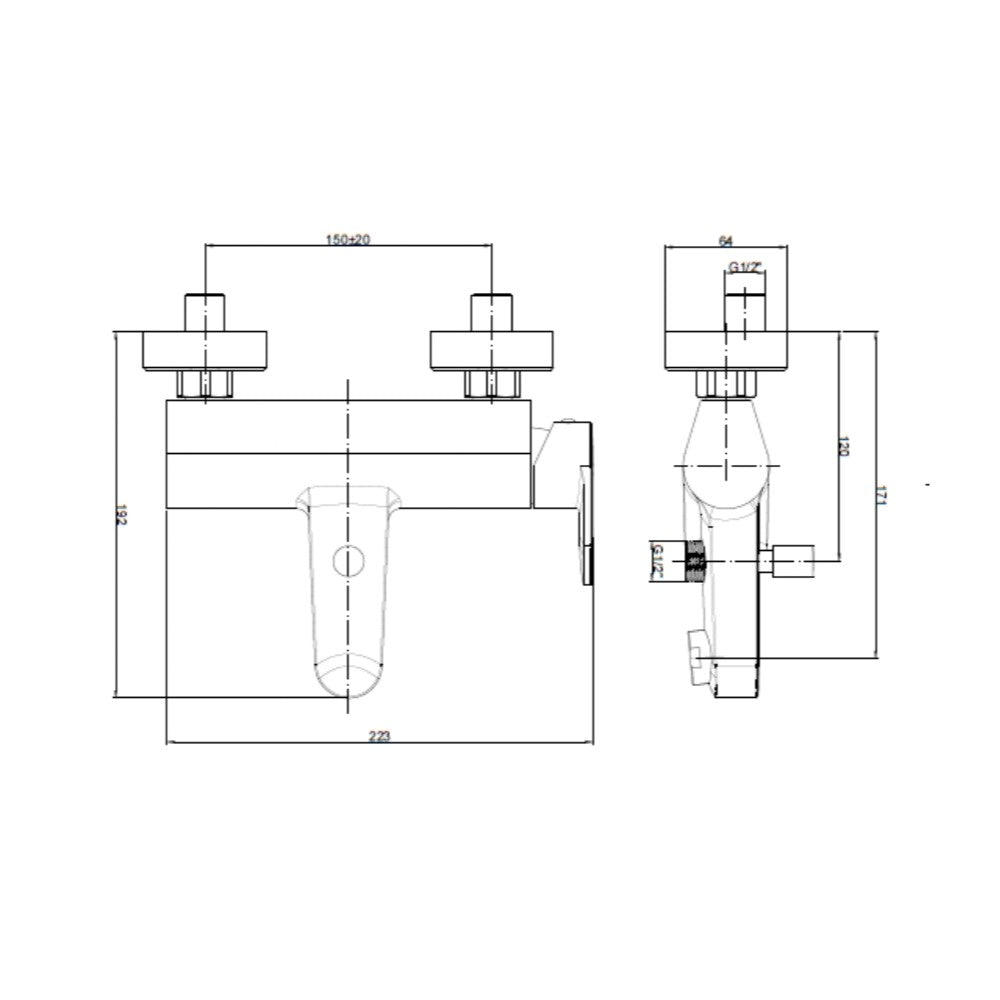 Armature CA022 Paffoni Pavia stenska armatura za kad | KOPALNICA-ONLINE.SI