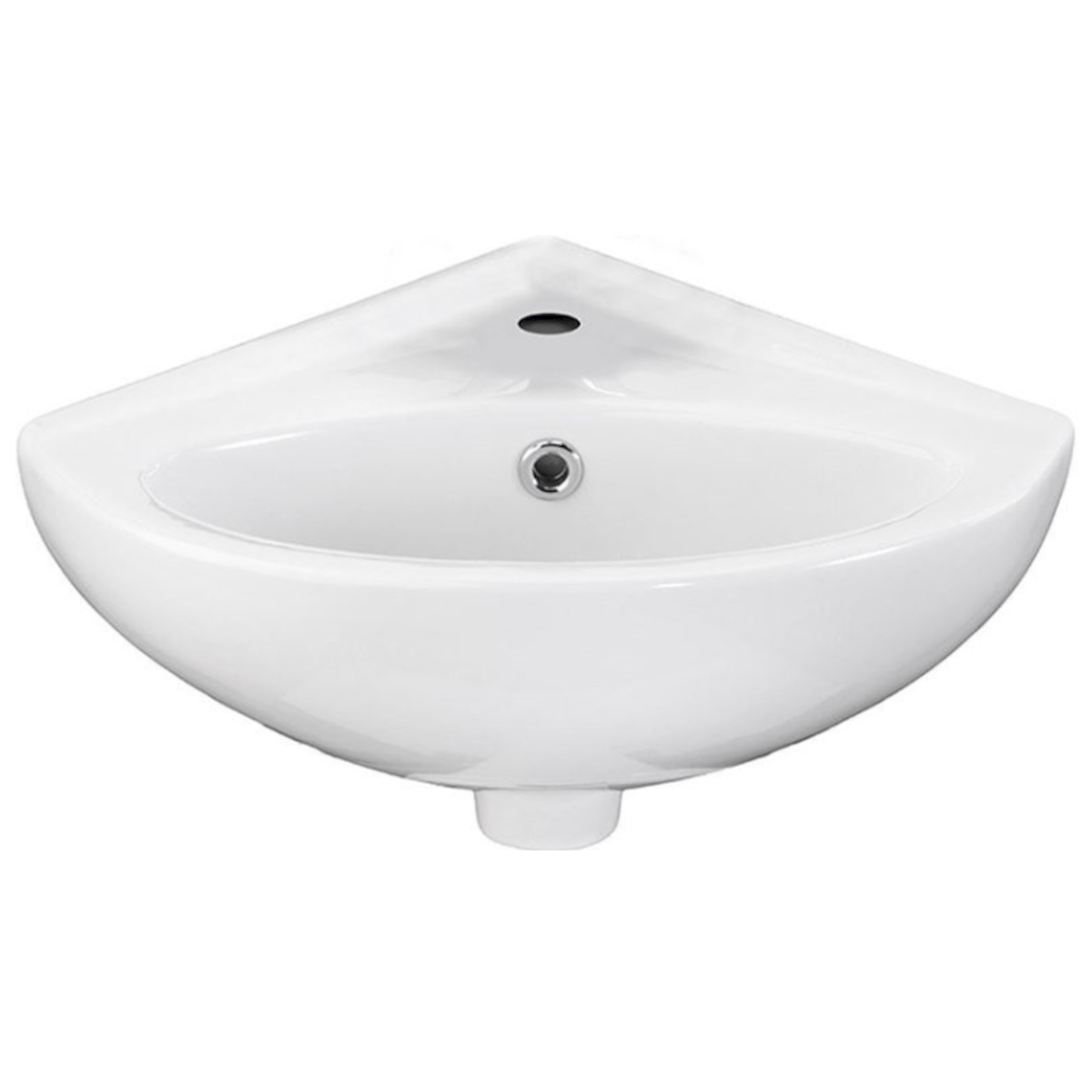 FS161 Sapho Luigi 34 x 34 cm kotni stenski keramični umivalnik z odprtino za armaturo