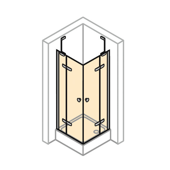SIKOKHBD8080C Hüppe Strike New 80 x 80 črna kvadratna tuš kabina