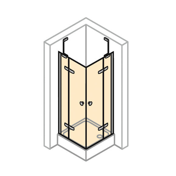 SIKOKHBD120120C Hüppe Strike New 120 x 120 črna kvadratna tuš kabina
