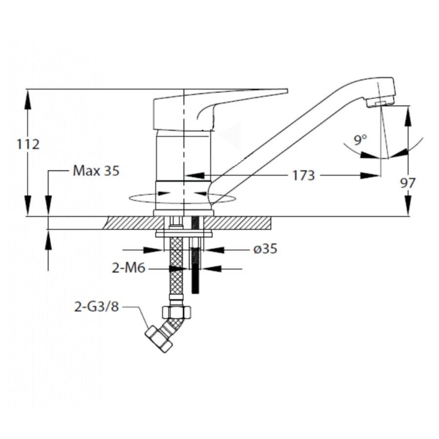 LA287 Optima Lavela vrtljiva kuhinjska armatura