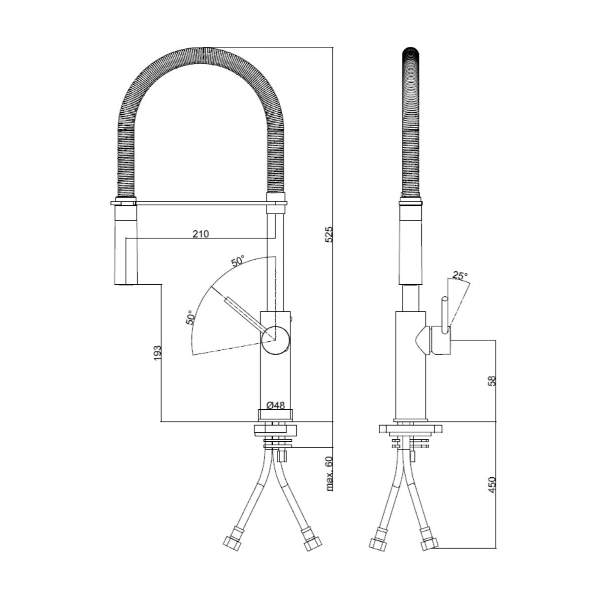 LIG179 Paffoni Light vrtljiva izvlečna kuhinjska armatura