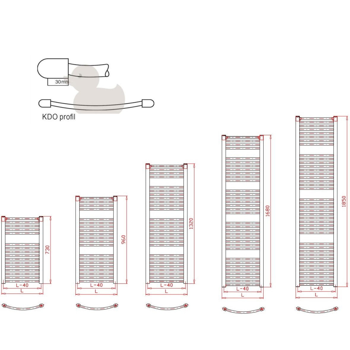 KDO7501290 Thermal Trend 132 cm x 75 cm kopalniški radiator univerzalni