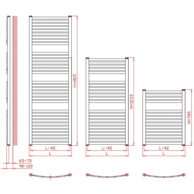 KM4501815 Thermal Trend 181 cm x 45 cm kopalniški radiator univerzalni