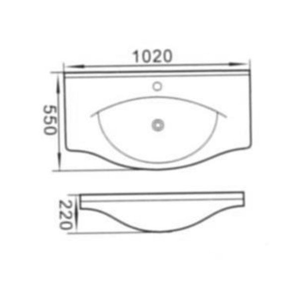PRO100DV Naturel Keramia Pro 102 x 55 cm umivalnik z omarico