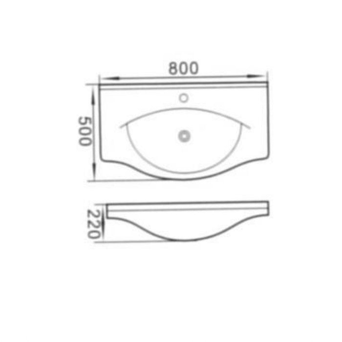 PRO80DV Naturel Keramia Pro 80 x 50 cm umivalnik z omarico