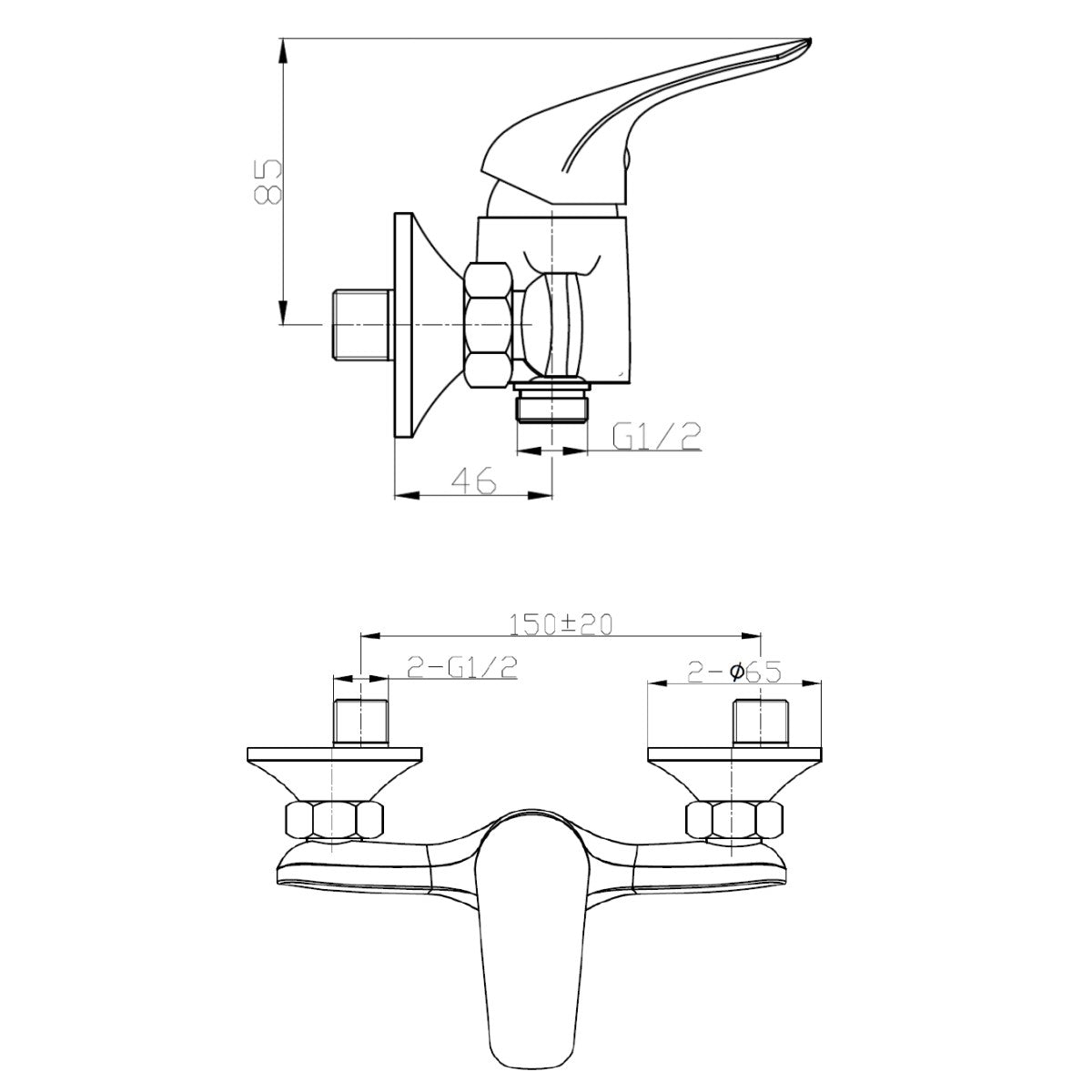 SIKOBSLPRO268 S-Line Pro stenska armatura za tuš