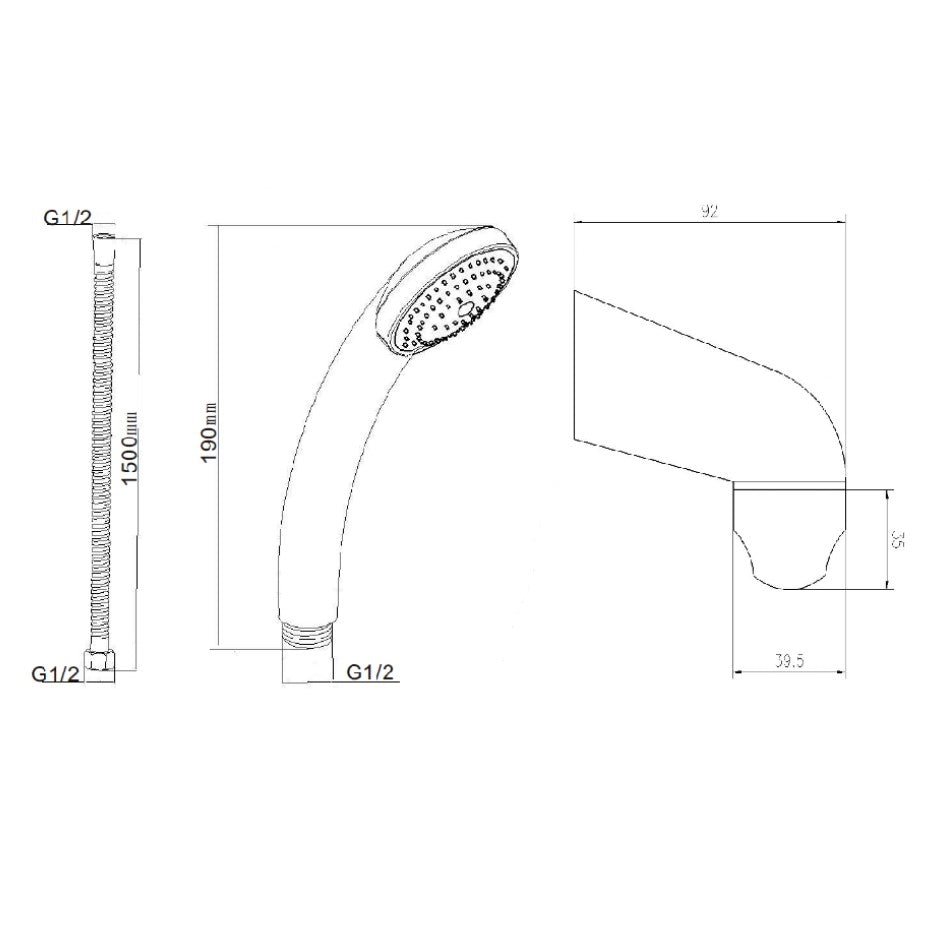 SL005 S-Line tuš set brez armature