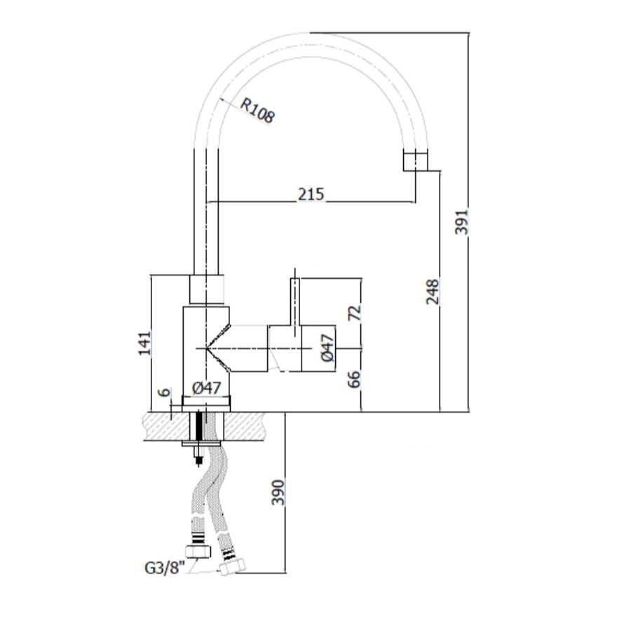 STEEL2180AC Paffoni Vallone vrtljiva kuhinjska armatura